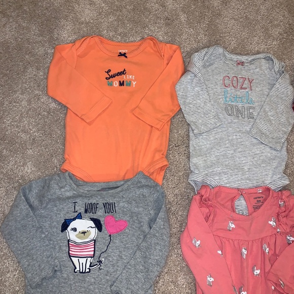 Girls 6mo Long Sleeve Onesie Bodysuits - Picture 2 of 9